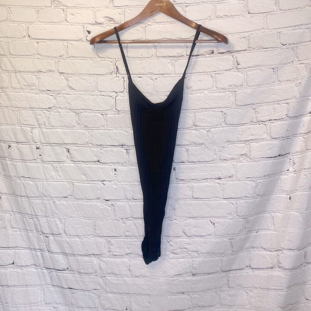 Zara Black Criss Cross Back One-Piece Bodysuit Size Small Brand New